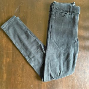 Express High Waisted Black Ripped Raw Hem Supersoft Skinny Jeans/Leggings